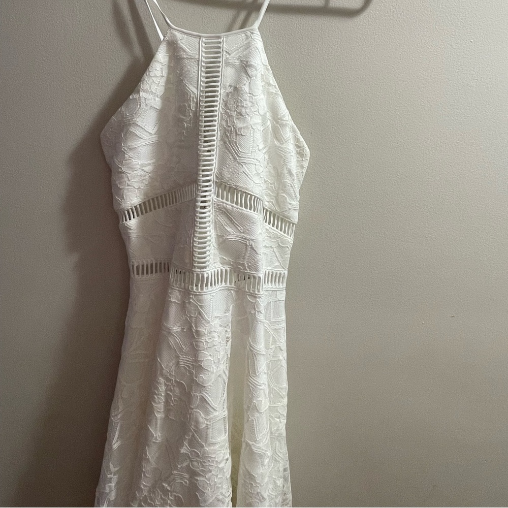 White bridal shower dress size medium lace Jane the Label NWT